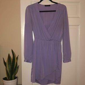 Lulus Honey Punch Wrap Dress-purple/lilac